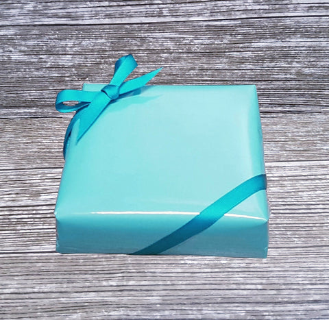 Azure-Aqua Glossy Wrapping Paper-Sky Blue Gloss Gift Wrap Roll
