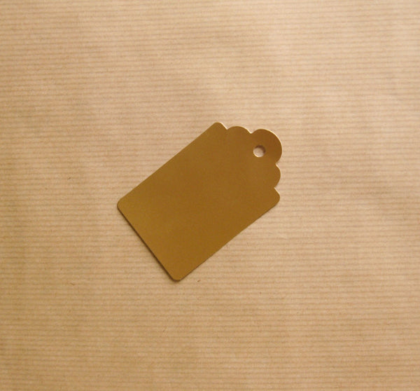 Scalloped Edge Luggage Tag Matte Gold Gift Tags Giftwrapit