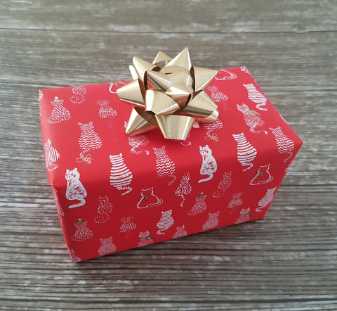 Cute Cat Print Xmas Wrapping Paper