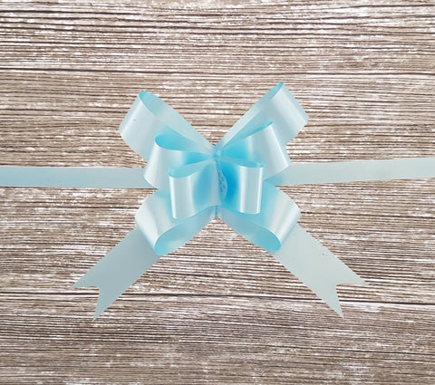 Pastel Blue Gift Bow-Baby Blue Pull Bow-Pop up Magic Gift Bow