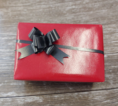 Red Leather Look Embossed Gift Wrap