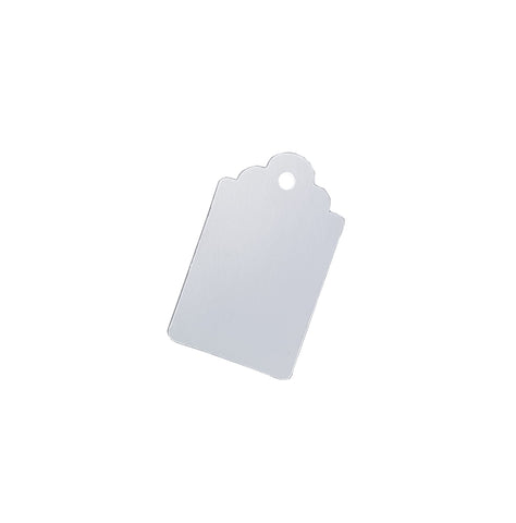 Scalloped Luggage Tag Matte Metallic Silver