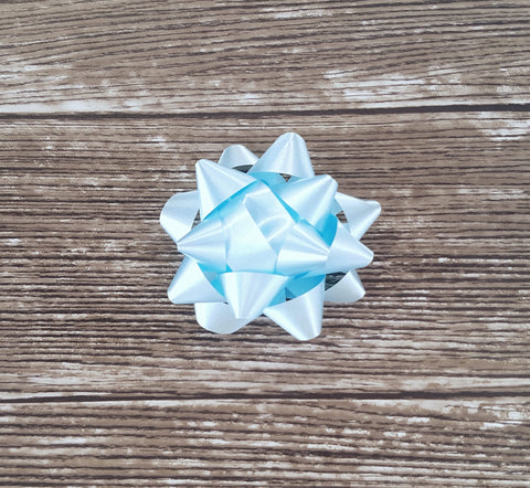 Star Bow Soft Sheen Pastel Blue - Giftwrapit