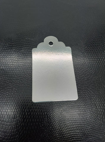 Semi Reflective Metallic Silver Scalloped Luggage Tag
