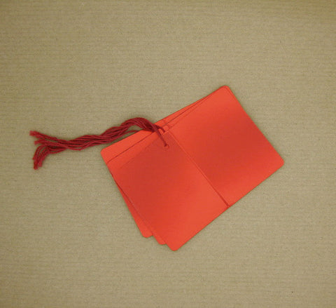 Folded & Strung Gift Tags Matte Metallic Red