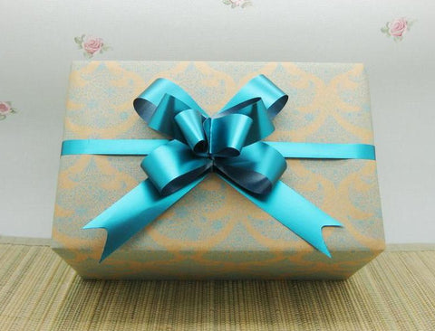 Recycled Delicate Christmas Tree Gift Wrap Natural & Turquoise