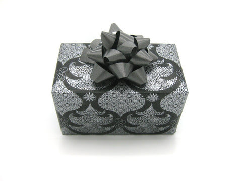 Christmas Gift Wrap Black & Silver Reversible