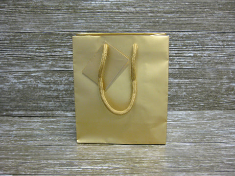 Cord Handled Gift Bag - Plain Gold