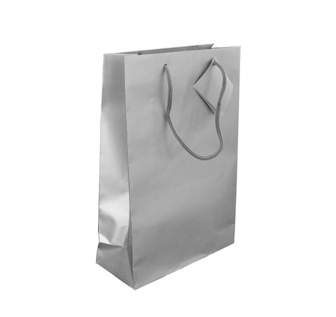 Cord Handled Gift Bag - Plain Silver