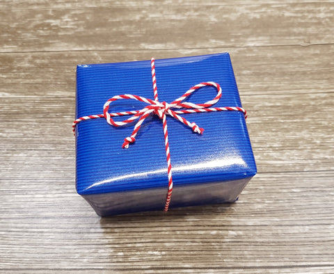 Blue shop wrapping ribbon