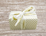 Reversible Cute Polka Dot and Stripe White-Gold Gift Wrap