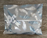 Feather Print Gift Bag - Grey Bow