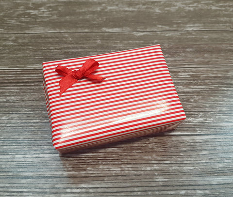 Glossy Red and White Stripe Nautical Wrapping Paper - Giftwrapit