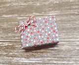 Cute Xmas Gift Wrap Matte Grey Sprinkle Design