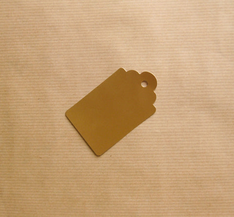 Scalloped Luggage Tag Matte Metallic Gold - Giftwrapit