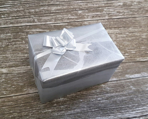 Reversible Marbled Matte Metallic Silver & Pewter Gift Wrap - Giftwrapit