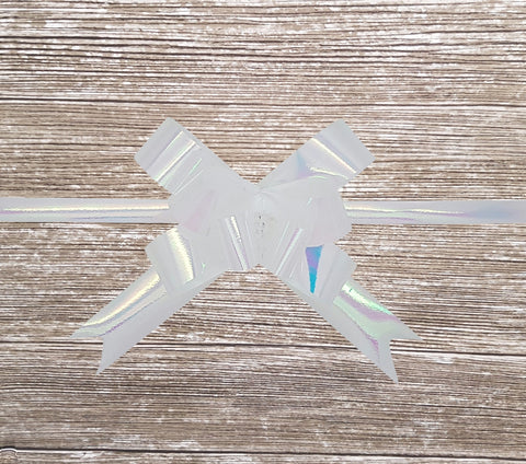 Pop-up Gift Bow Pearly Iridescent White