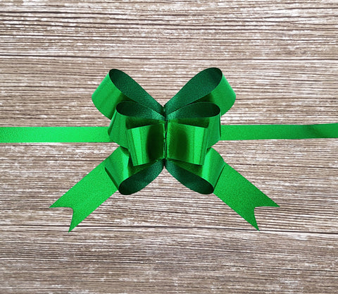 Matte Green Metallic Pull Bow-Bright Green Gift Bows