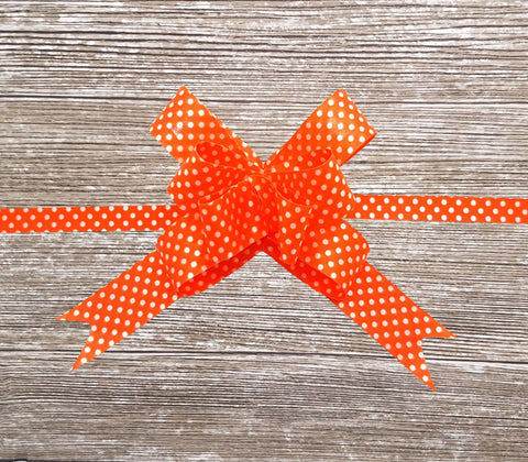 Orange Gift Bow-Polka Dot Bow