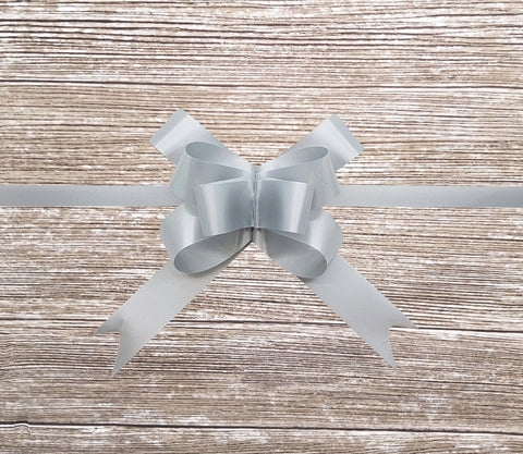 Grey Gift Bow-Pale Grey Pull Bow