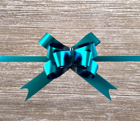 Pop-up Gift Bow Matte Metallic Turquoise-Teal Gift Bow