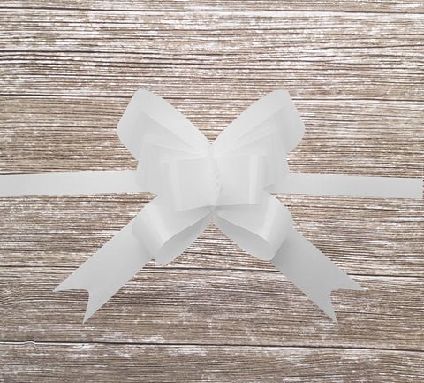 White Gift Bow -White Pull Bow for Hampers