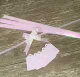 Pearly Pink Iridescent Gift Tag and Bow Set