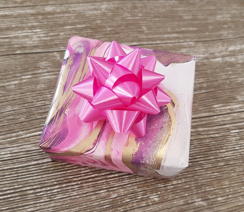 Pink, Lilac and Gold Marbled Wrapping Paper Roll