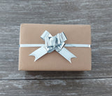 Small Shiny Silver Gift Bow