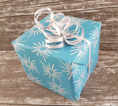 Aqua Luxury Gift Wrap - Retro Design Wrapping Paper