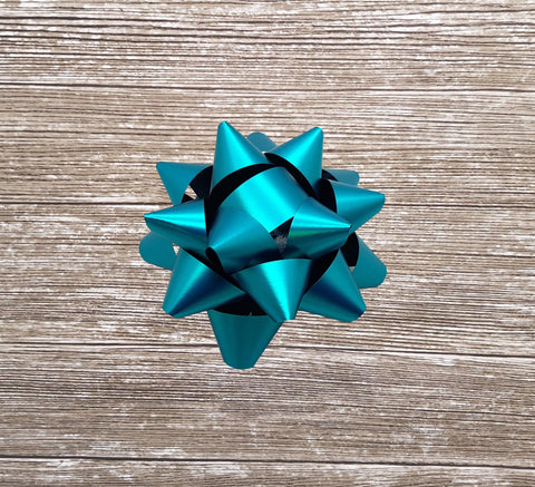 Turquoise Star Bows-Teal Gift Bows-Vibrant Self adhesive Bows