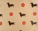 Dachshund 'Weiner Dog' Christmas Kraft Wrapping Paper - Giftwrapit
