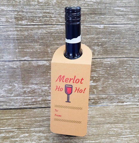 Red Wine Gift Tags-Merlot Gift-Wine Novelty-Xmas